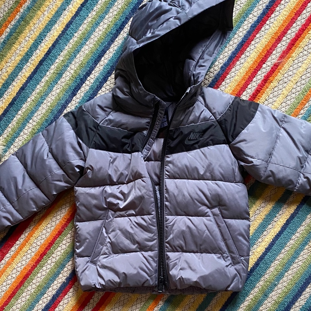 Nike Kids Black and Gray Puffer Jacket